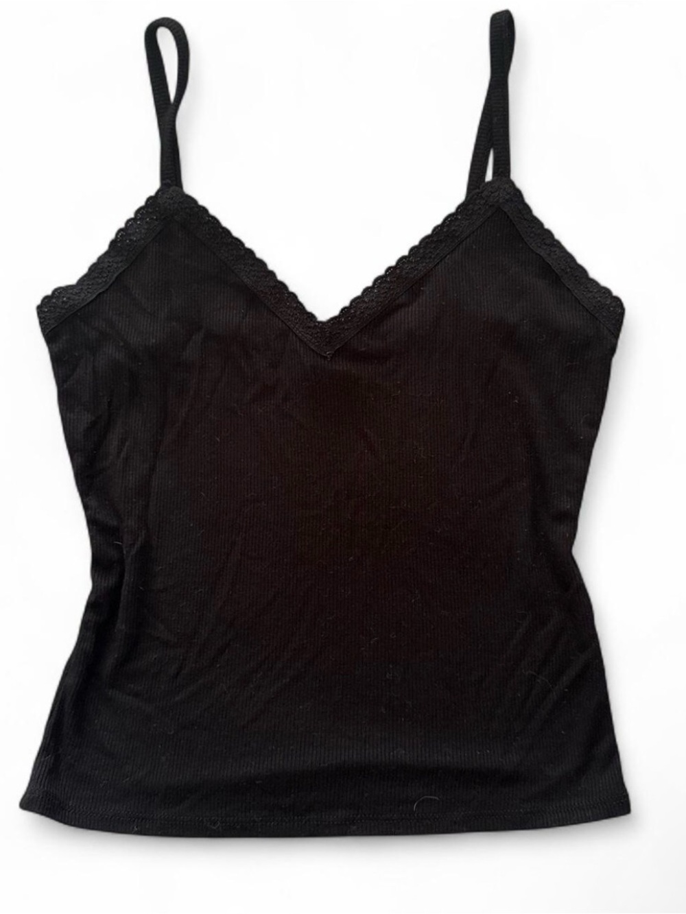 Black Lace-Trim Camisole Tank Top - Women